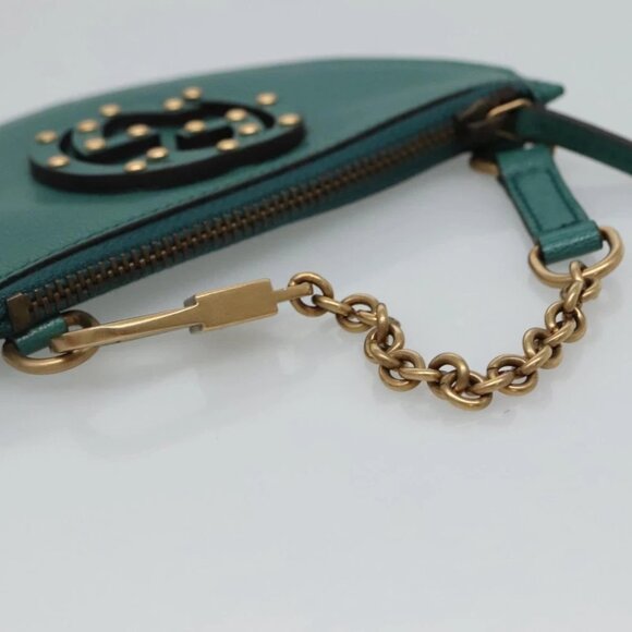 GUCCI Coin Purse Leather Green Auth 110449V - Picture 8 of 15
